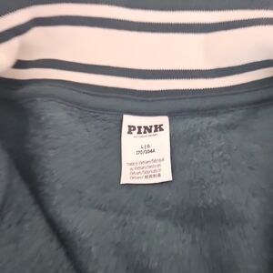 PINK Victoria's Secret Teal and White Sweatshirt